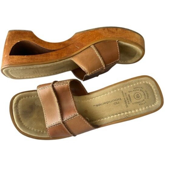 No Boundaries Y2K 90's Wood Chunky Sugar Pie Platform Patchwork Heels size 10 - Picture 2 of 11